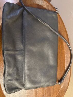 Marlo Classic Black Leather Crossbody Bag